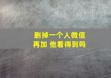 删掉一个人微信再加 他看得到吗